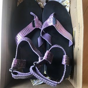 Purple Holographic Platform Tevas